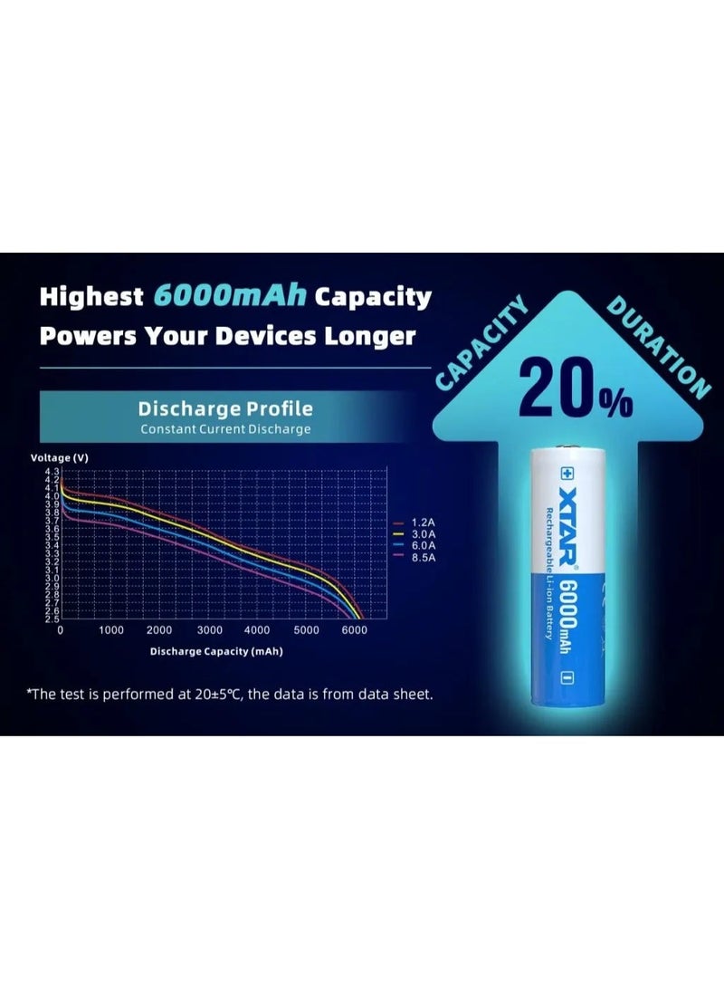 XTAR 21700 6000mAh 10A Battery - Image 3